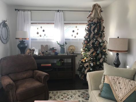 You Want a Christmas Tree in a Small Room? Here’s 7 Tips to Find the Perfect Spot Fast! — Michael Helwig Interiors Where To Put A Christmas Tree In A Small Livingroom, Small Living Room With Christmas Tree, Small Living Room Christmas Tree Layout, Where To Put Christmas Tree In Small Living Room, Living Room Layout With Christmas Tree, Christmas Tree Placement In Small Room, Where To Put The Christmas Tree, Where To Put Christmas Tree Living Rooms, Christmas Tree For Small Living Room