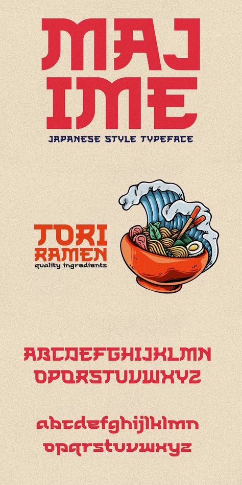 Majime Japanese Typeface Font Japanese Type, Asian Typography Design, Japan Logo Style, Japanese Typeface, Japanese Restaurant Logo Design, Asian Typography, Japan Font Design, Anime Font, Japanese Font Style