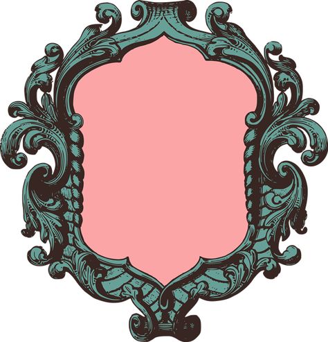 Vintage Frames Illustration, Vintage Frame Clipart, Gold Frame Drawing, Victorian Frame Illustration, Vintage Mirror Illustration, Ornate Frame Illustration, Border Illustration Frames, Fancy Frame Drawing, Baroque Frame Illustration