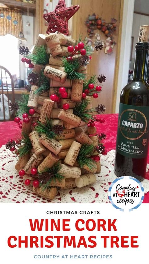 Every Christmas I tend to become a craft nerd, whether it’s to make handmade ornaments, Christmas decorations, or Christmas gifts. This year I decided to make a Wine Cork Christmas Tree. #winecorkcrafts #winecorks #winecorkchristmastree #chateaustemichelle #cambriajuliasvineyard #francisfordcoppolawine #caparzomontalcino #chateaumontelena #robertmondavi #sterling #estancia #h3columbiacrest #williamhill #ghostpine #gnarlyhead https://countryatheartrecipes.com/2021/01/wine-cork-christmas-tree/ Cork Wreath Diy, Handmade Ornaments Christmas, Cork Christmas Tree, Wine Cork Christmas, Wine Cork Crafts Christmas, Wine Cork Christmas Tree, Cork Christmas, Cork Crafts Christmas, Cork Christmas Trees