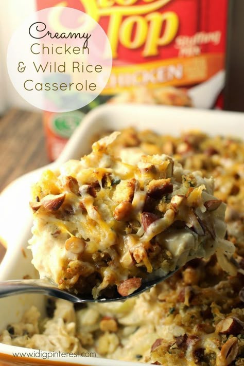 Chicken And Wild Rice Casserole, Rice Casseroles, Creamy Chicken And Wild Rice, Chicken Wild Rice Casserole, Baked Chicken Casserole, Creamy Chicken Pasta Recipes, Favorite Casserole Recipes, Chicken Wild Rice, Wild Rice Recipes