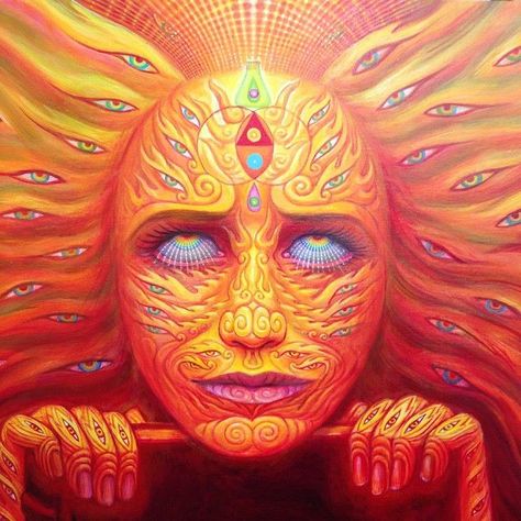 alex grey | The Mystic Shades of Alex Grey Surreal Mask, Heyoka Empath, Alex Gray Art, Lsd Art, Headphones Art, Gray Art, Acid Art, Art Hippie, Sacred Geometry Tattoo