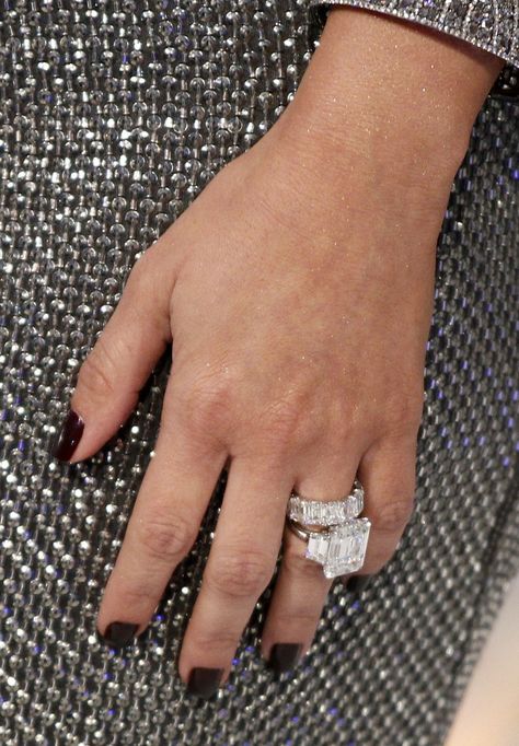 Kim Kardashian Engagement Ring, Kays Engagement Ring, The Bling Ring, Stacked Wedding Rings, Popular Rings, Celebrity Engagement Rings, Ring Trends, Wedding Ring Designs, Pear Shaped Diamond