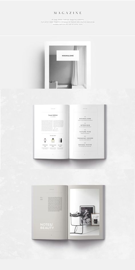 The Magazine Indesign template on Behance The Magazine Indesign template is a fully designed ready to print magazine publication. It is designed in a minimal aesthetic with a focus on strong typography and white-space. The magazine is perfectly suited to fashion or lifestyle content. Inside the .zip folder are two page sizes Minimalist Magazine, Magazine Lookbook, Zine Inspiration, Layout Editorial, Furniture Magazine, What Is Fashion Designing, Indesign Magazine, Strong Typography, Indesign Magazine Templates