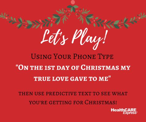 Predictive text game! Find out what you're getting for #Christmas! Predictive Text Game, Group Christmas Games, Christmas Group Games, Facebook Group Games, Text Games, Games With Friends, Predictive Text, Facebook Engagement Posts, Scentsy Consultant Ideas