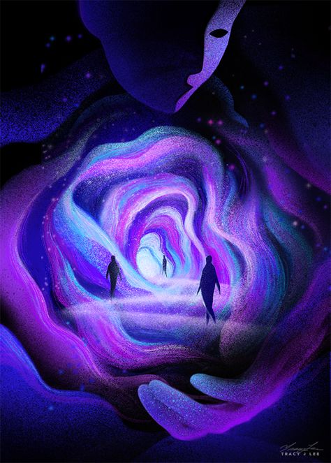 Dream Magic Art, Celestial Beings Art, Dream Aesthetic Art, Void Illustration, Indigo Illustration, Dreams Drawing Ideas, Multiverse Art, Dreaming Painting, Extraterrestrial Art