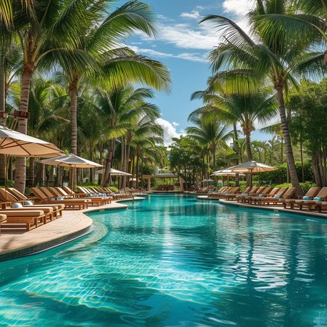 #{tropical} Poolside Bliss: Escape to paradise with this stunning #{tropical} #{pool} surrounded by lush #{palm} #{trees} and #{luxury} loungers. #tropical #pool #palm #trees #luxury #aiart #aiphoto #stockcake ⬇️ Download and 📝 Prompt 👉 https://stockcake.com/i/tropical-poolside-bliss_230010_43527 Luxurious Pool, Tropical Pool, Tropical Resort, Resort Pools, Hotel Pool, Thatched Roof, Clear Blue Sky, Tropical Paradise, Winter Landscape