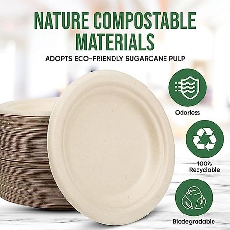 Compostable Plates 6-125-Pack Compostable Plates, Small Bakery, Bakery Packaging, Disposable Plates, Dessert Plates, Paper Plate, Post Design, Dessert Plate, Paper Plates