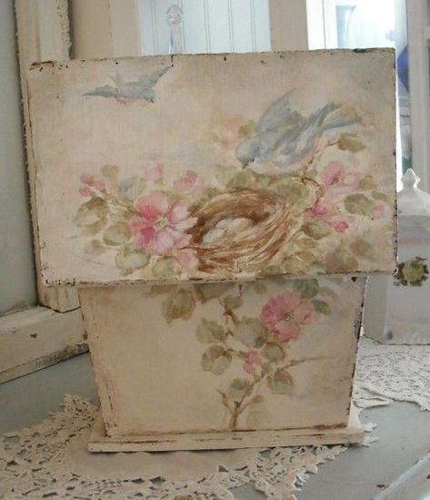 Shabby Vintage Decor, Shabby French Chic, Debi Coules, Decoupage Jars, Deco Rose, Bird Houses Diy, Shabby Chic Crafts, Chic Art, Shabby Chic Pink