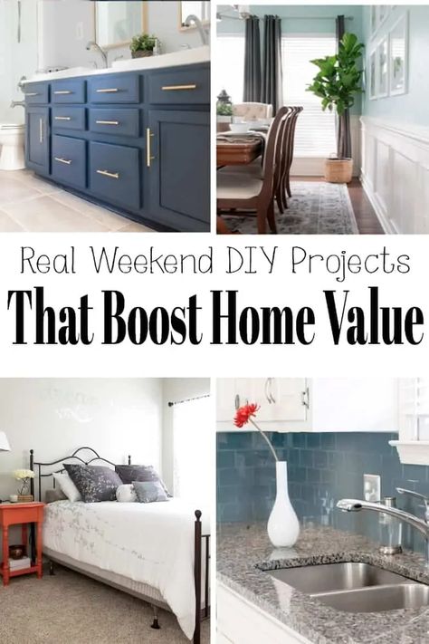 Real Life Budget Weekend Projects that Boost the Value of Your Home - these projects are beginner friendly for making small changes in your home and keeping up with repairs for maximum resale value in your home. Easy Diy Home Improvement Ideas, Diy Home Improvement Ideas, Easy Diy Home Improvement, Easy Home Improvement Projects, Easy Home Improvement, Home Improvement Ideas, Diy House Renovations, Diy And Home Improvement, Weekend Projects