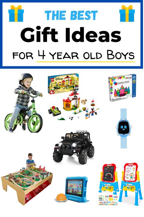 The best gift ideas for 4 year old boys. These ideas will be perfect for birthday gifts or Christmas gifts. Educational and outdoor toys for little kids. The best toys for toddlers. Gift ideas for little kids. Toy Gift Guide, Christmas Gifts For Boys, Budget Shopping, Fourth Birthday, Dino Party, Old Christmas, Stem Toys, Birthday Gifts For Boys, Christmas 2016