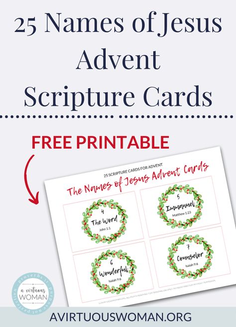 Names Of God Ornaments, Advent Verses, Scripture Advent Calendar, Free Printable Scripture Cards, Names Of Jesus Advent, Free Printable Scripture, The Names Of Jesus, Christmas Skits, Advent Scripture