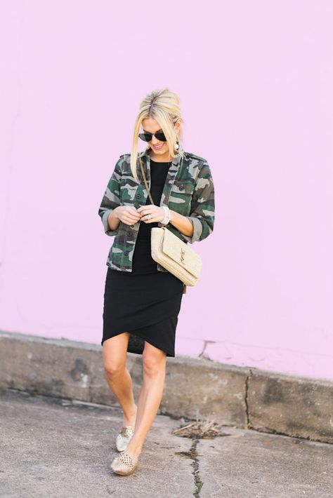 Camo Fashion, Camo Jacket, Rich Girl, Fashion Help, Cotton Dresses, Spring Outfits, Work Outfit, Everyday Fashion, Dress To Impress