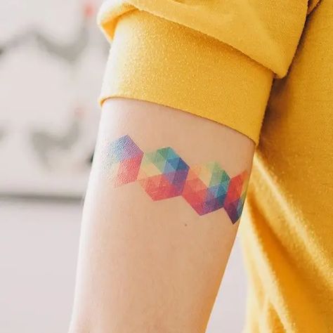 30 Gorgeous Tats for Girls Who Crave Ink ... Rainbow Tattoo Ideas Unique, Forearm Bracelet, Rainbow Tattoo Ideas, Feather Tattoo Ideas, Rainbow Tattoo, Tattoo Ideas Unique, Rainbow Feather, Pride Tattoo, Simple Tattoos For Women