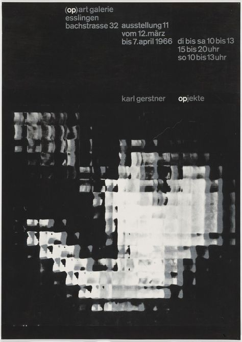 Karl Gerstner. Karl Gerstner: Opjekte. 1966 | MoMA Karl Gerstner, Gfx Design, Max Bill, Guitar Pedal, Random Inspiration, Swiss Design, Poster Layout, Photoshop Effects, Design Graphique