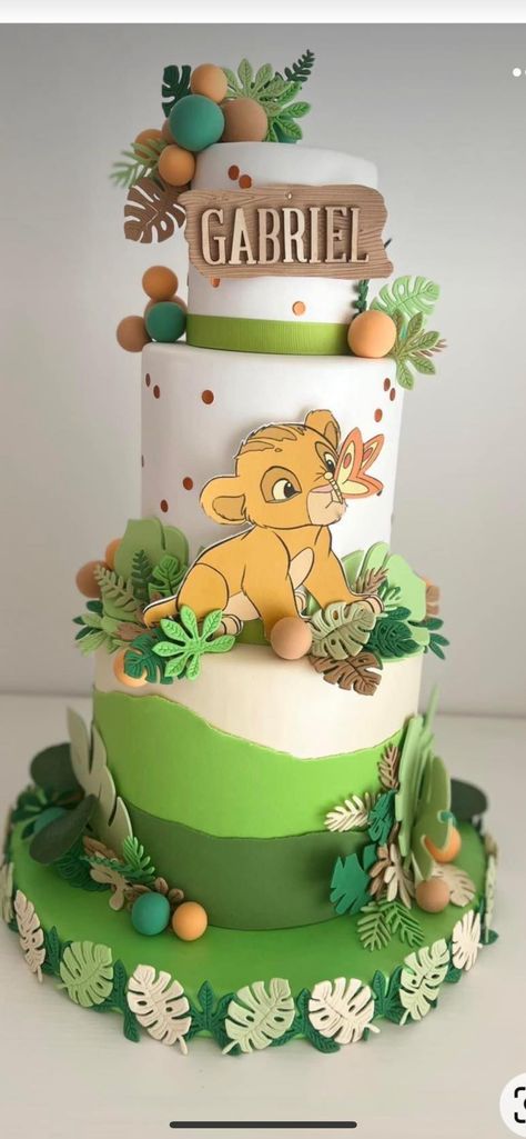 Lion Birthday Cake, Simba Baby Shower, Lion King Birthday Party Ideas, Jungle Theme Cakes, Lion King Theme, Lion Baby Shower, Lion King Party, Lion King Baby Shower, Pastel Baby Shower