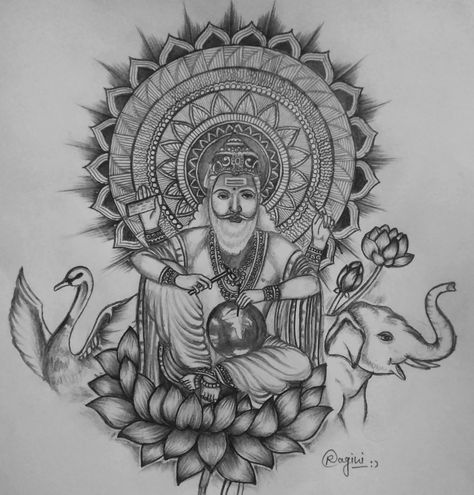 Vishwakarma Drawing, Drawing Easy, Easy Drawings, Art Drawings, Humanoid Sketch, Drawings, Quick Saves, Art