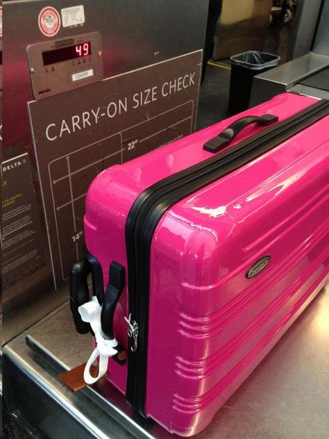 Jules is all ready to go with her fancy pink suitcase! #travel Pink Luggage Aesthetic, Pink Suit Case, Pink Suitcase Aesthetic, Hot Pink Luggage, Pink Suitcase Aesthetic Airport, Pink Suitcase Set, Cheap Large Capacity Pink Luggage, Pink Suitcase, Miami Trip