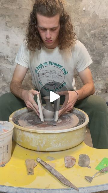 Jasper summers on Instagram: "Always on a mission to find balance between beauty and functionality. I learned this marvelous spout technique from another potter but couldn’t get them to pour right in the past…problematic when pouring is the only expected function. So I’ve made some changes on these new ones. Three creamers and one bigger wine carafe made!  #pottery #clay #ceramic #wheelthrown #functional #aesthetic" Ceramic Wine Carafe, Functional Ceramics, Wine Carafe, Pottery Videos, Finding Balance, Functional Pottery, Pottery Techniques, Wheel Thrown, Clay Pottery