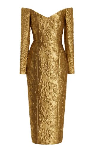 Festive Attire | Moda Operandi Coktail Dress, Baroque Wedding, Tulle Midi Dress, Jacquard Jacket, Designer Midi Dresses, Emilia Wickstead, Cocktail Attire, Airport Fashion, Dress The Population