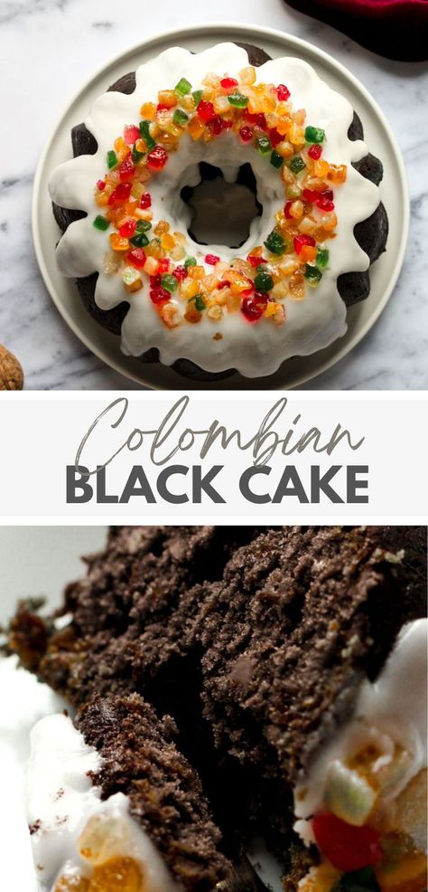 Colombian Black Cake Recipe Chilean Fruit Cake, Colombian Cake, Columbian Desserts, Columbian Food, Colombian Food Recipes, Colombian Bakery, Colombian Desserts, Columbian Recipes, Wine Cake