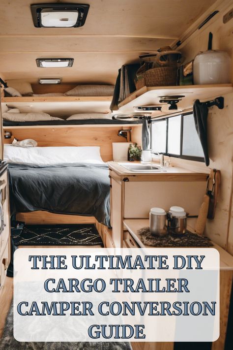 Transform your cargo trailer into a dream camper with our Ultimate DIY Guide! 🚐✨ From selecting the right materials to the finishing touches, we cover it all. Ready to embark on a crafting journey that turns the ordinary into extraordinary? How will you personalize your space? Click to discover tips, tricks, and step-by-step instructions. Your adventure begins here. 🌟  #rvdecoratingideas #rvdecor #rvremodel Converted Cargo Trailer To Camper, 7x14 Cargo Trailer Conversion, Diy Cargo Trailer, Enclosed Trailer Camper Conversion, Converted Cargo Trailer, Utility Trailer Camper, Trailer Camper Conversion, Enclosed Trailer Camper, Pack Mule