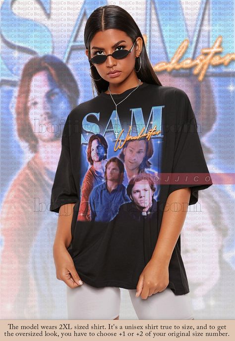 SAM WINCEHSTER Shirt, Sam Winchester Supernatural Shirt, Jared Padalecki Actor Retro Shirt, Supernatural Jared Padalecki Tshirt, Dean, Sam Shaolin Soccer, Kung Fu Hustle, Stephen Chow, The Bling Ring, Nick Miller, 90s Sweater, Garment Industry, Jennifer Love Hewitt, Hannibal Lecter