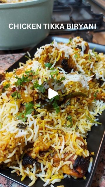 Faseela Sathar Kadayikkal on Instagram: "Chicken Tikka Biryani / Here is a combination of a delicious chicken tikka with a scrumptious biryani. A delicious recipe of Mughlai style biryani with smokey chicken tikka flavor.
Ingredients are;
For Chicken tikka marination we need
Chicken 800 gm ( we can use bon / boneless )
Ginger and garlic paste 2 tbsp
Chilli powder 1 tbsp
Turmeric powder 1/4
Coriander powder 1 tsp
Garam masala 1/4 tsp
Cumin powder 1/2 tsp
Roasted kasuri methi powder 1/4 tsp
Salt to taste
Yoghurt 4 tbsp
Lemon juice 1 lemon
Oil 2 tbsp

For rice 
Basmati rice 3 cups ( Washed and soaked 25-30 minutes )
5 Cardamom
 5 cloves
1 cinnamon stick 
2 Bay leaves
1 tsp Shah Jeera ( shahi jeera or caraway seeds)
2 slit green chillies 
half lemon juice and pod
Salt

For masala
Onion 4 ( to Tikka Biryani Recipe, Biryani Recipe Video, Chicken Tikka Biryani, Chicken Malai Tikka, Malai Tikka, Rice Basmati, Chicken Malai, Kasuri Methi, Chicken Biryani Recipe