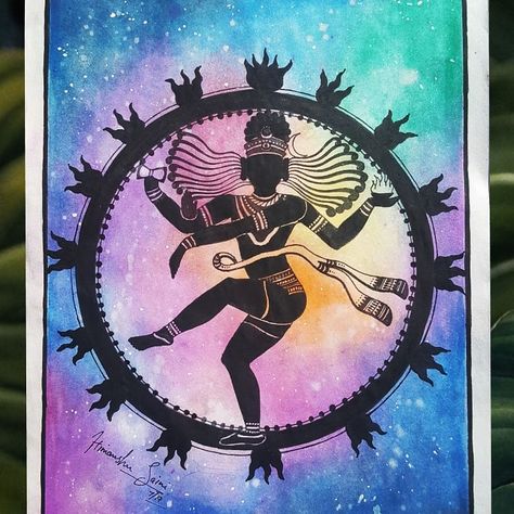 Natraj Drawing Nataraja, Dancing Shiva Painting, Cosmic Dance Shiva, Natraj Mandala Art, Dance Paintings Abstract, Natraj Lord Shiva Sketch, Dancing Mandala Art, Adiyogi Shiva Mandala Art, Bharatnatyam Painting On Canvas