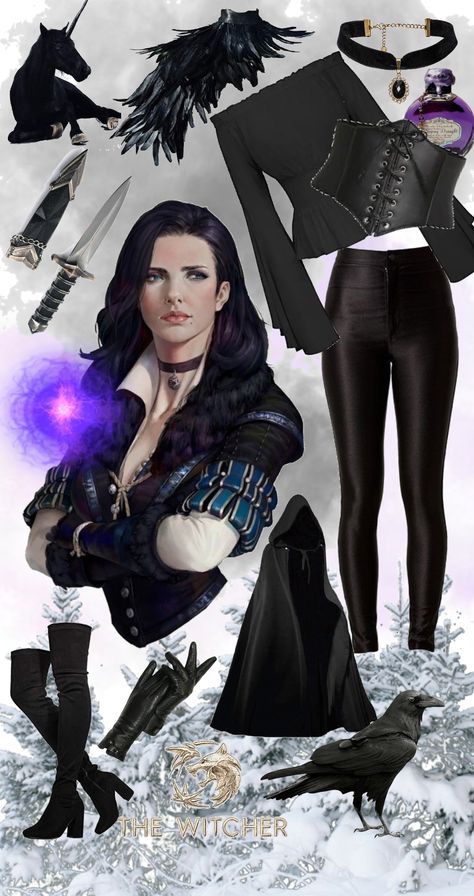 Yennifer Witcher Costume Halloween, Yennifer Witcher Halloween, The Witcher Yennefer Cosplay, Yennifer Witcher Cosplay, Yennefer Outfit Ideas, Geralt And Yennefer Cosplay, Yennefer Halloween Costume, Geralt Of Rivia Costume, Witcher Couple Costume