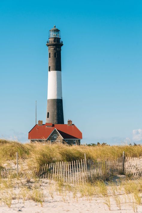 Sand dunes and Fire Island Lighthouse on Long Island, New York Rail Transport, Long Island New York, Fire Island, Hotel Motel, Posters Framed, City Car, Sand Dunes, Image House, City Skyline