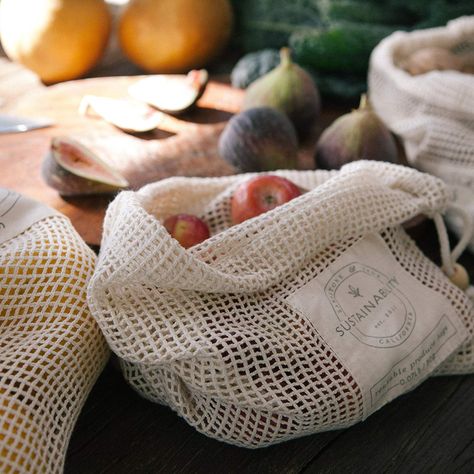 Realty Sage : News : 8 Quick, Easy Ways to Kick-Start Your Zero Waste Lifestyle Mesh Bags, Reusable Produce Bags, Zero Waste Lifestyle, Mesh Laundry Bags, Produce Bags, Christmas Gift Bags, Eco Bag, Mesh Bag, Reusable Bags