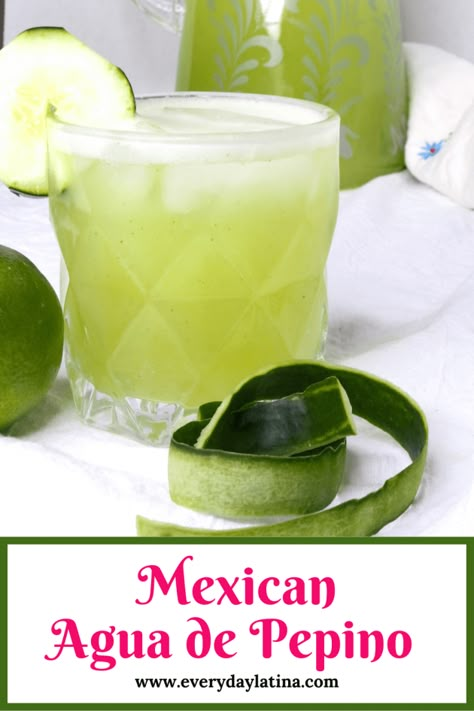 Aqua Frescas, Cucumber Lime Water Recipe, Cucumber Fresca Recipe, Lime Agua Fresca, How To Make Agua Fresca, Cucumber Lime Water, Aqua Fresca, Agua Fresca Lime, Cucumber Agua Fresca