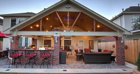 Gable Roof Back Porch Addition, Backyard Structures Covered Patios, Outdoor Covered Grill Area, Hot Tub Under Covered Patio, Outdoor Covered Patio Ideas Grill Area, Outdoor Rooms Covered, Covered Outdoor Kitchens, Backyard Covered Patios, Covered Patio Design