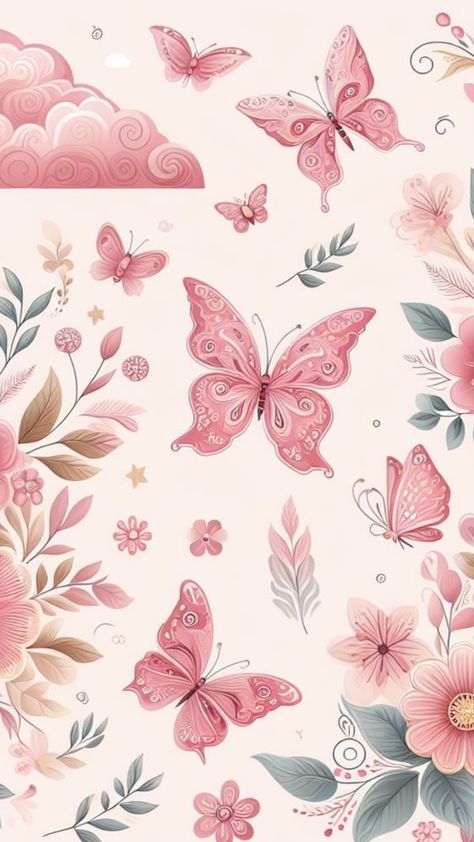 Pink Butterfly Wallpaper, Iphone Wallpaper Purple Flower, Wallpaper Iphone Neon, Scrapbook Background, Wallpaper Doodle, Lovely Flowers Wallpaper, Abstract Art Wallpaper, Cute Wallpaper For Phone, Beautiful Landscape Wallpaper