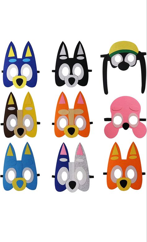 Bluey birthday party mask favors, party masks, dog party, toddler birthday party Bluey Birthday Party, Dogs Birthday, Dog Themed Parties, Dog Birthday Gift, Girls Party Favors, Bluey Birthday, Party Masks, Felt Mask, Party Mask