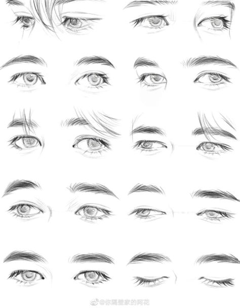 Animation Art Sketches Eyes, Male Eyelashes Drawing, Anatomy Sketches Face, Man Eyes Drawing Sketch, Male Eyes Reference, Surprised Eyes Drawing, Eye Reference Drawing Male, Men Eyes Drawing, Boy Eyes Drawing