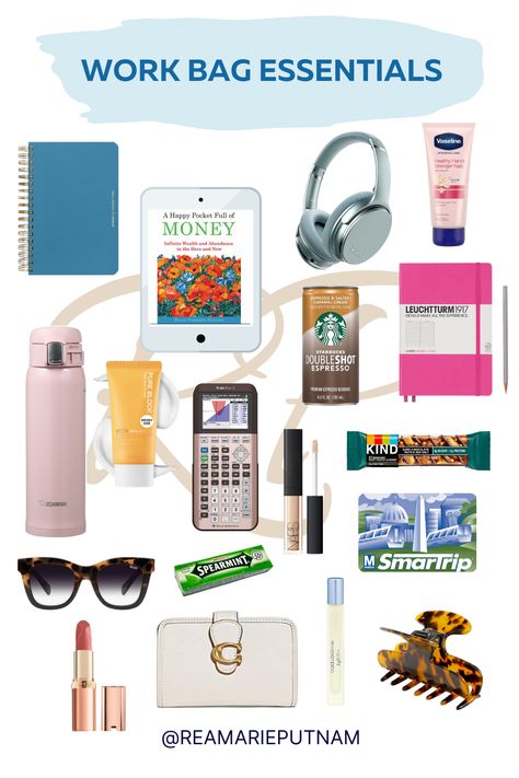 Bag Checklist Everyday, Work Trip Essentials, Teacher Purse Essentials, Job Bag Essentials, First Day Of Work Essentials, Outfit For First Day Of Work, Inside Work Bag, Essentials For Work Bag, Handbag Essentials For Work