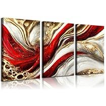 Posters For Living Room, Canvas Wall Art Abstract, Gold Canvas, Decor Pictures, Wall Decor Pictures, Wall Art Abstract, Office Home, Red And Gold, Art Abstract