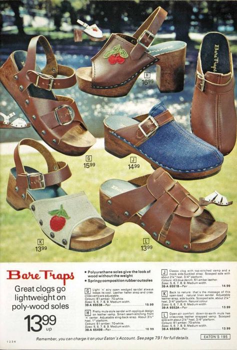 70s Clogs, 1970s Shoes, 70s Shoes, Vintage Clogs, 60s 70s Fashion, 60s And 70s Fashion, 70s Inspired Fashion, Seventies Fashion, Retro Shoes