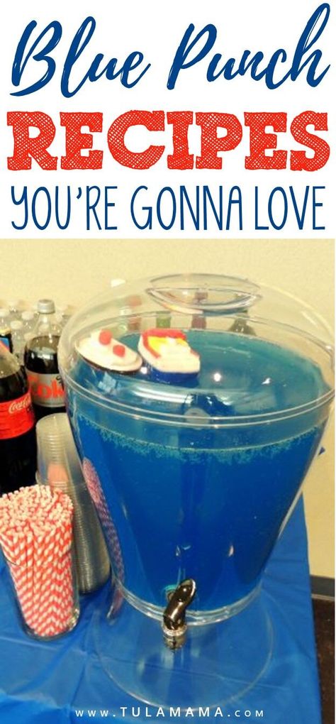 Easy Blue Punch Recipes for a baby shower for a birthday party or just for kids. You can make these with alcohol or nonalcoholic. This is a comprehensive collection with different recipes: with sherbert with ice cream royal blue tiffany blue dark blue light blue etc. Pin it. #babyshowerpunch #bluepunch #easypunchrecipes Blue Party Punches, Blue Punch Recipe, Blue Hawaiian Punch, Baby Shower Punch Recipes, Blue Raspberry Lemonade, Alcoholic Punch Recipes, Baby Shower Punch, Blue Punch, Easy Punch Recipes