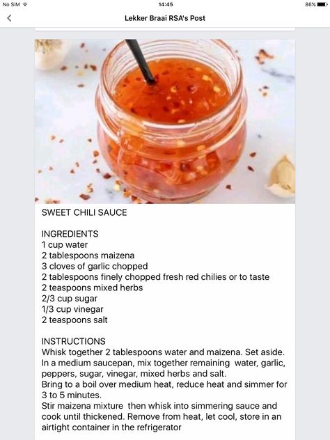 How To Make Sweet Chilli Sauce, Sweet And Chili Sauce, Homemade Sweet Chilli Sauce Recipe, Homemade Sweet Chili Sauce Easy, Sweet Chilli Recipe, Chilli Sauce Recipe Homemade, Chilli Jelly Recipe, Sweet Chili Recipe, Chilly Sauce