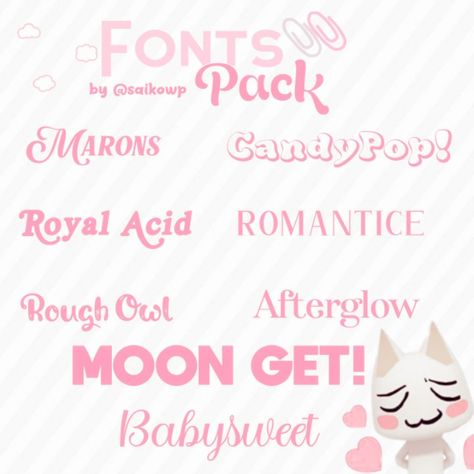 Fonts pack!¡┊#fonts #font #aesthetic #cute #soft #nick #recursos # Kawaii Fonts, Soft Fonts, Fonts Dafont, Font Aesthetic, Dafont Fonts, Watermark Ideas, Font Cute, Font Pack, Cute Typography