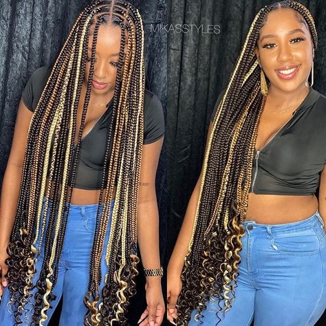 Hard Hairstyles, Box Braids Sizes, Brandy Braids, Braids Aesthetic, Colored Box Braids, Cute Box Braids, Blonde Box Braids, Colored Braids, Travel Hairstyles