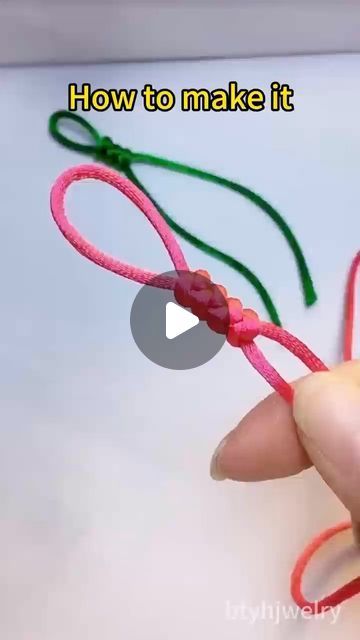 2 Thread Bracelet, Two Thread Bracelet, Easy Slip Knot, Thread Knot Bracelet, How To Make Knots, Bracelet Making Tutorial Thread, Bracelet Knots Tutorial, Making Bracelets With String, Knots For Bracelets