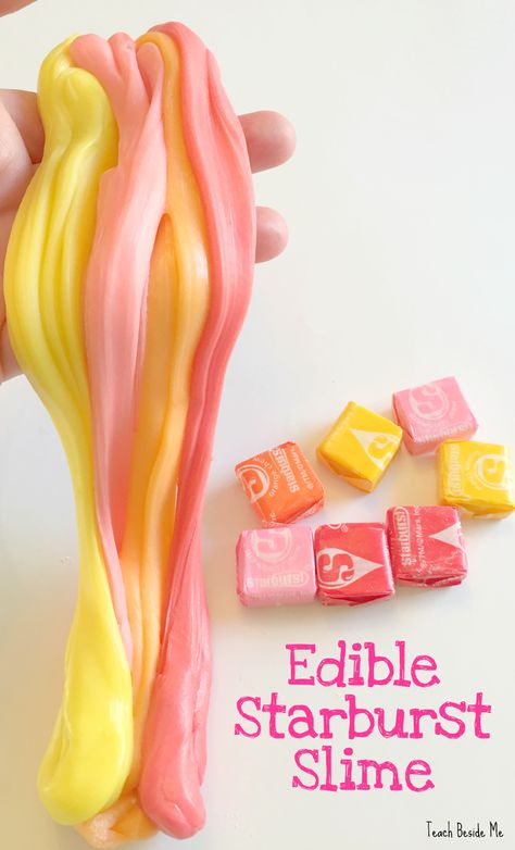 Starburst Slime, Edible Slime Recipe, Starburst Candy, Diy Dream Catcher, Edible Slime, Kitchen Science, Diy Slime Recipe, Best Edibles, Slime Party