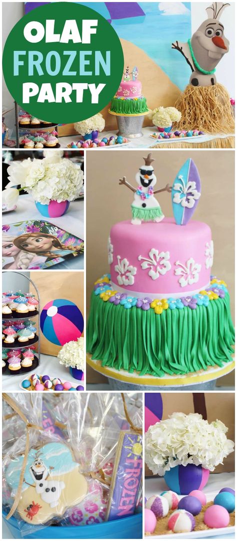 Love this summertime Frozen party featuring Olaf! See more party ideas at CatchMyParty.com! Birthday Ideas Summer, Olaf Summer Party, Olaf Party, Birthday Party Summer, Olaf Birthday, Ideas Birthday Party, Frozen Bday Party, Frozen Summer, Frozen Themed Birthday Party