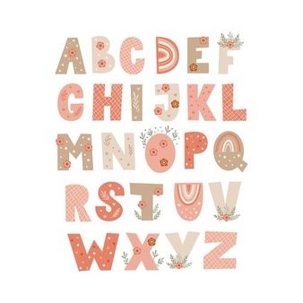 Boho Letters, Shirt Slogans, Vector Alphabet, Fonts Lettering, Free Handwriting, Abc Poster, Lilo Et Stitch, Slogan Shirts, Lettering Alphabet Fonts