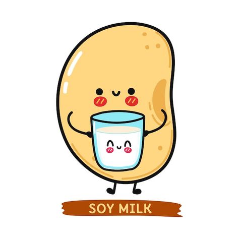 Cute funny happy glass of milk and soy c... | Premium Vector #Freepik #vector #nuts-logo #soy #soy-milk #funny-icon Nuts Logo, Pyramid Project, Milk Funny, Nice Tattoos, Food Pyramid, Mr Bean, Nut Milk, Soy Milk, Funny Happy