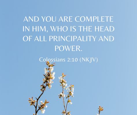 Colossians 2:10 says we are complete in Jesus Christ. No one else possesses every resource, truth, and all power. He is all we need in salvation and all we need to enable us to live a life pleasing to the Father. Outside of Christ, we are incomplete, searching, and never finding, but our souls can rest in Christ. He is all we need. Colossians 2 10, Colossians 2, Daily Encouragement, The Father, Powerful Quotes, We Need, Jesus Christ, Encouragement, The Outsiders